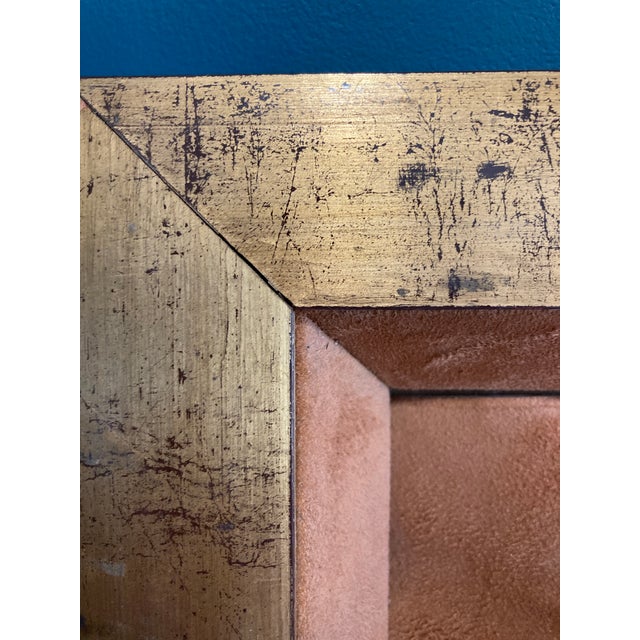 Brown Antique Chinese Rosewood Gold & Suede Framed Carving For Sale - Image 8 of 9