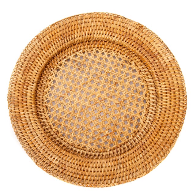 2020s Artifacts Rattan 13" Open Weave Charger For Sale - Image 5 of 5