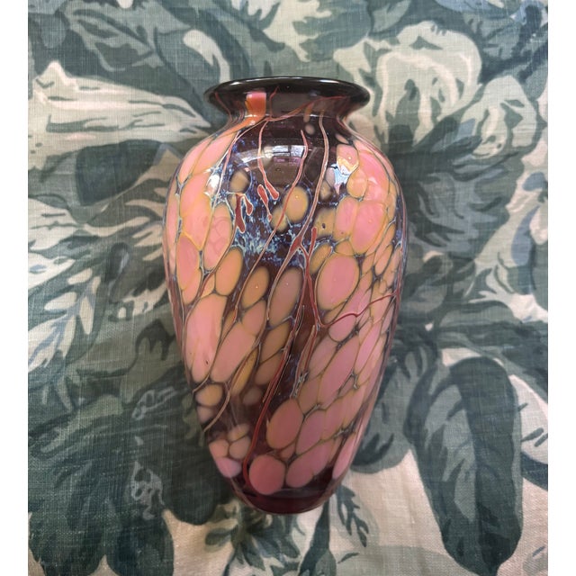 Vintage Studio Hand-Blown Art Glass Vase by Paul Bendzunas For Sale - Image 4 of 18