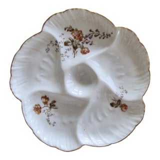 Antique French Oyster Plate With For Sale