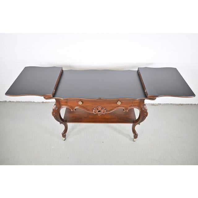 Karges Furniture Louis XV French Provincial Flip Top Walnut Server For Sale - Image 9 of 13
