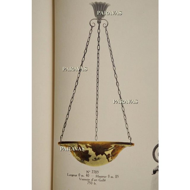 French Art Deco Pendant Light by Galle - 1925 Cameo Gallé Chandelier France For Sale - Image 17 of 17