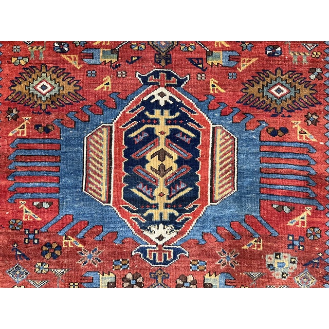 Persian Fine Antique Persian Heriz Rug 4'10" X 6’10” For Sale - Image 3 of 7