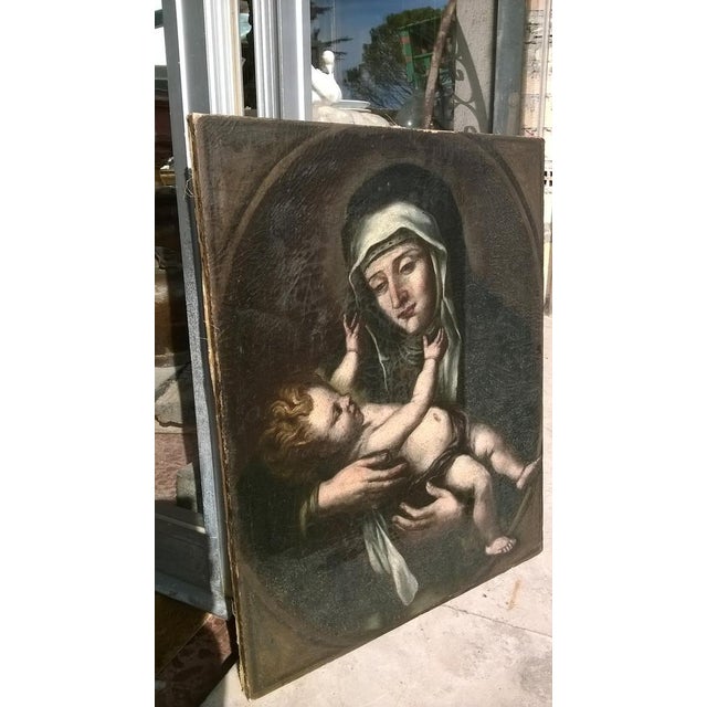 Saint with Child, Late 17th-Early 18th Century, Oil on Canvas For Sale - Image 3 of 9
