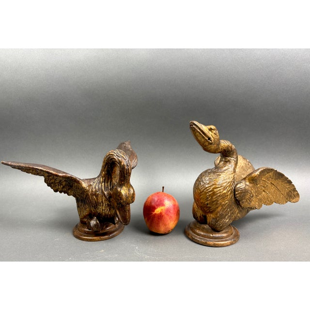 Louis XVI Gilded Wood Swan Sculptures, Italy, 18th Century, Set of 2 For Sale - Image 12 of 14