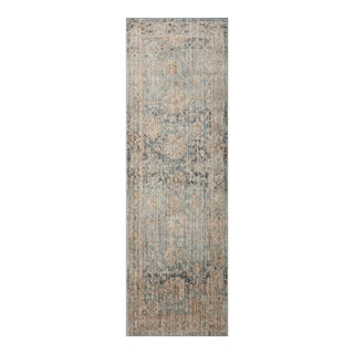 Jean Stoffer x Loloi Katherine Ocean / Coral 2'-7" x 8'-0" Runner Rug For Sale
