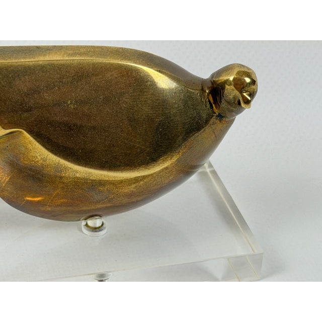 Mid-Century Greek Bronze Dove Sculpture, 1960s For Sale - Image 10 of 11