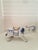 Vintage glazed ceramic hand painted blue & white chinoiserie elephants a pair. What unusual twin elephants these are. Hand...