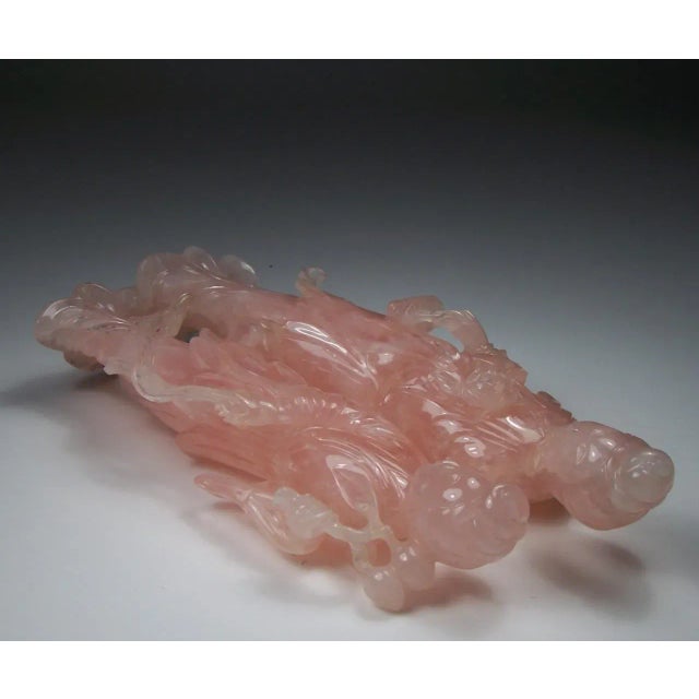 Rose Antique Rose Quartz Carving of Two Chinese Beauties For Sale - Image 8 of 8