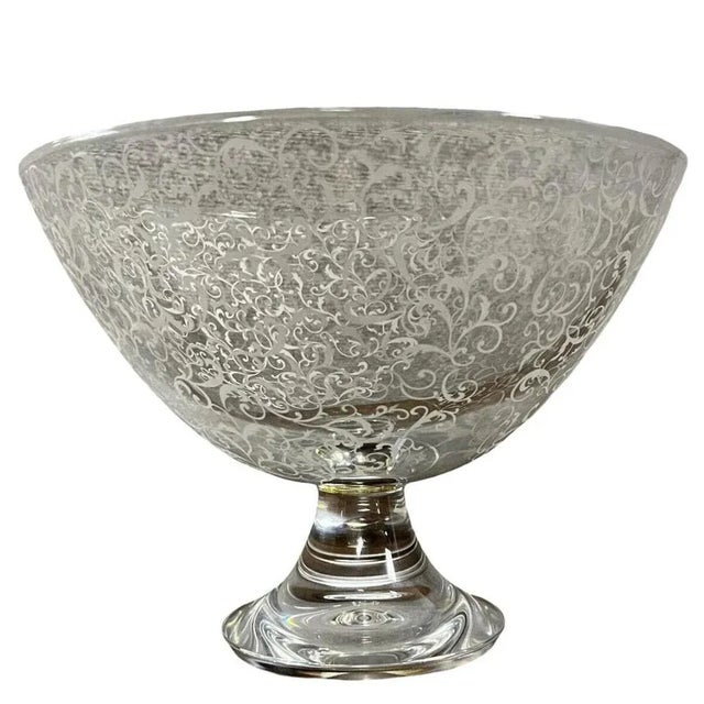 Large Baccarat Crystal Centerpiece on Pedestal For Sale - Image 5 of 5