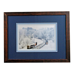 1990s Photographer Julie Smith Jefferson City Missouri Railyard in Snow Matted Framed