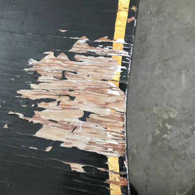 Black Mayer Oil Co..Black Painted Wood Gold Leaf Wood Gasoline Petrol Sign For Sale - Image 8 of 13