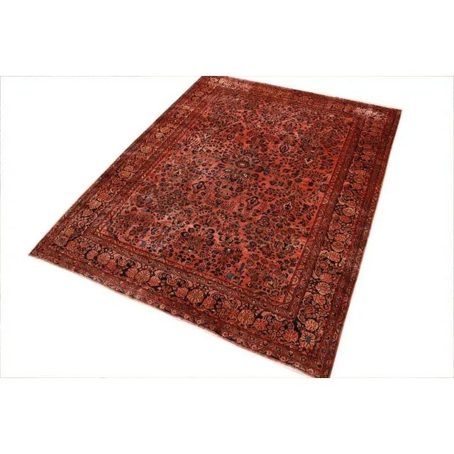 Middle Eastern Sarough Red Rug For Sale - Image 4 of 11