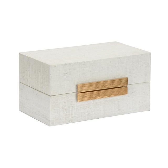 Raffia Boxes - White, Set of 2 For Sale In Raleigh - Image 6 of 12