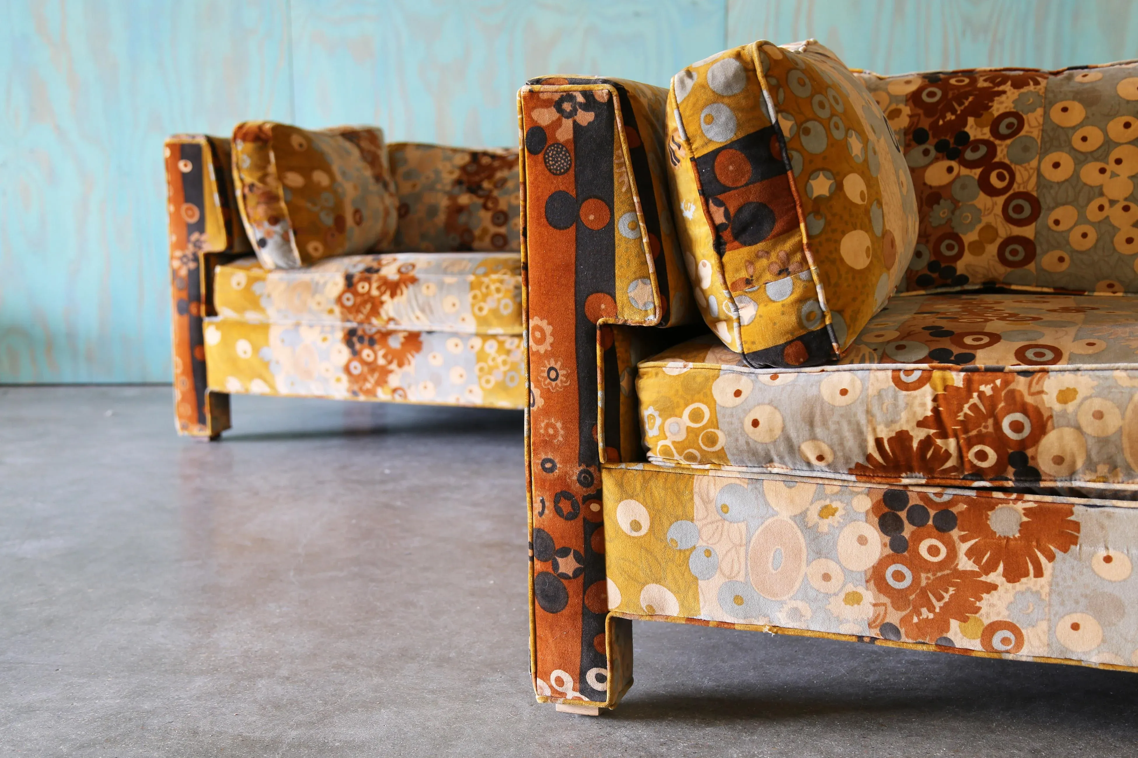 60年代　Milo baughman　シングルソファ　デッドストック　ビンテージ 1960s Milo Baughman for Thayer Coggin Sofa and Loveseat Jack Lenor