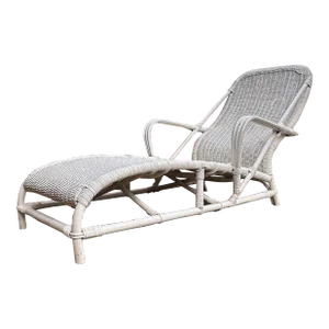1970’s White Wicker Chaise Lounge