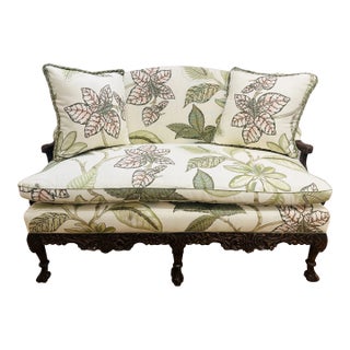 Custom Upholstered Settee For Sale