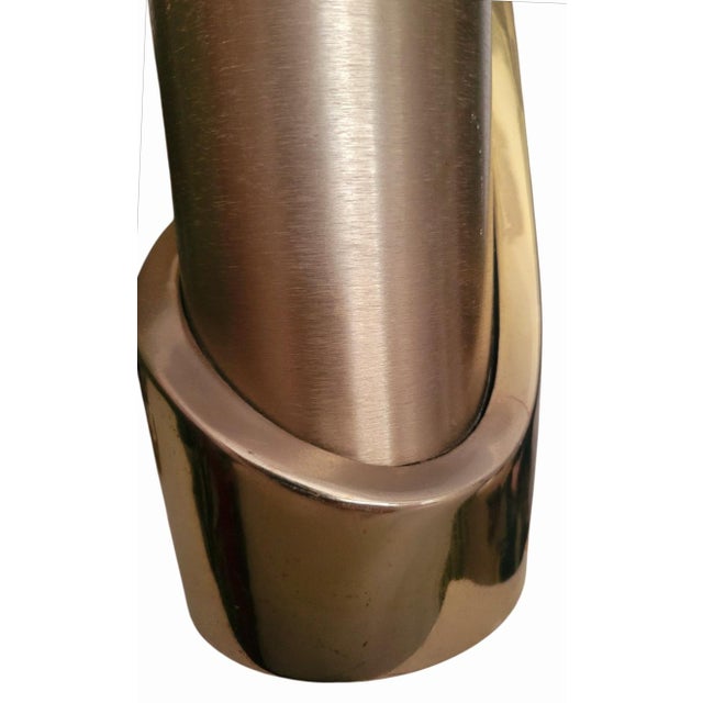 Mid-Century Modern 1960s Mid Century Modern Cylindrical Tall Slim Modern Brushed Brass Table Lamp by Laurel Company For Sale - Image 3 of 9