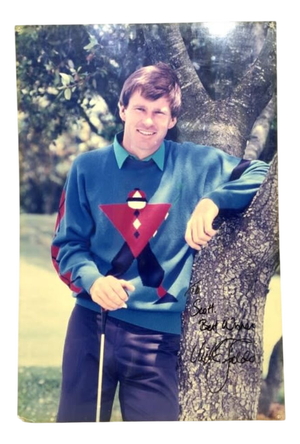 Nick Faldo, 1990, Photograph, Board