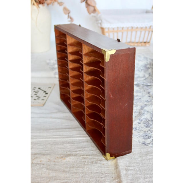 Vintage Wall Shelf in Wood and Gold Metal, 1980s For Sale - Image 6 of 8