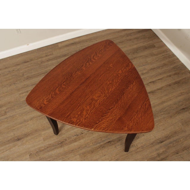 Late 20th Century Custom Quality Modern Guitar Pick Oak Counter Height Dining Table For Sale - Image 5 of 18