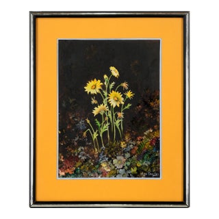 "Yellow Daises" - Watercolor on Illustration Board by Olga Degles For Sale