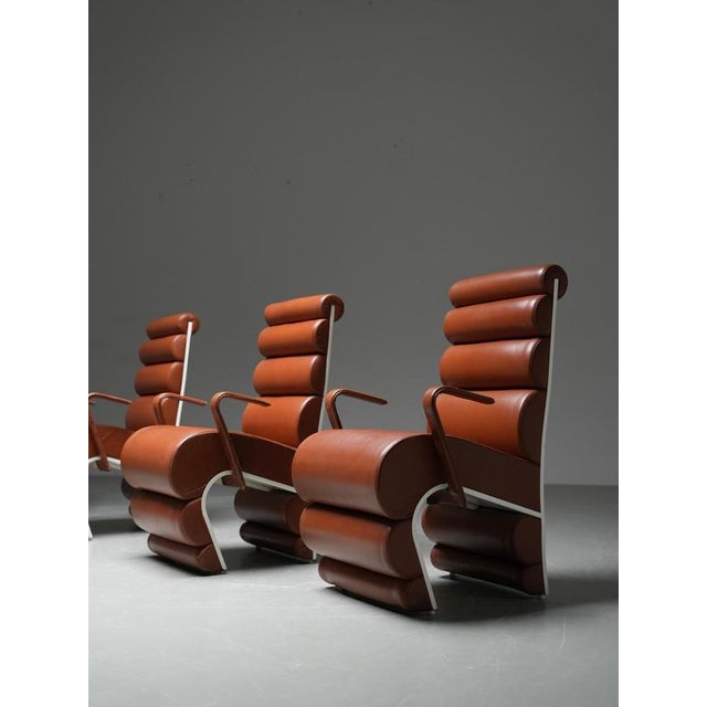 Armchairs in Metal and Faux Leather, France, 1970s, Set of 4 For Sale - Image 10 of 13