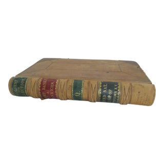 Antique Extra Large Leather Bank Ledger Cooperstown Ny 1879-80 For Sale