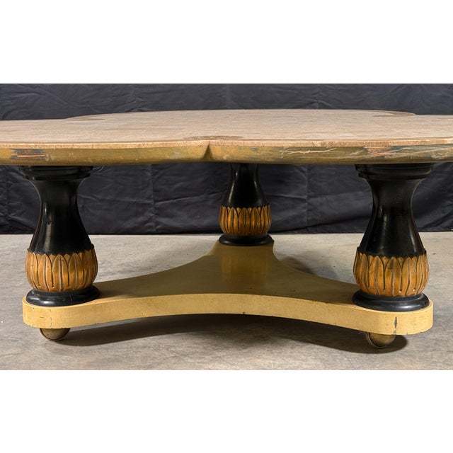 Maurice Bailey for Monteverdi Young Tessellated Travertine Trefoil Coffee Table c.1970s For Sale - Image 11 of 14