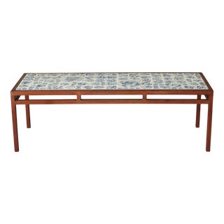 Scandinavian Modern Coffee Table in Teak with Ceramic Tiles attributed to Søren Horn, 1950s For Sale