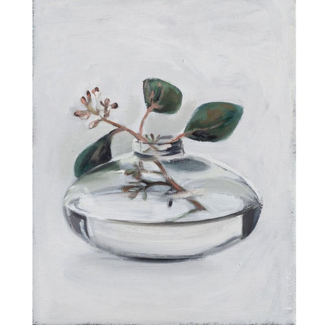 Justyna Kuklo, Transparent Vase with a Twig, 2020, Oil on Canvas For Sale - Image 3 of 5