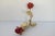 Pair of Vintage Italian Tole Rose and Leaf Finials in Bright Rose/Red With Patina Gold Gold by C. Damien Fox For Sale - Image 4 of 6