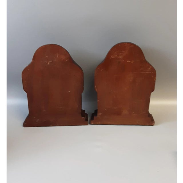 Boho Chic Vintage Hand-Carved Basset Hound Wooden Bookends- a Pair For Sale - Image 3 of 6