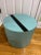 1980s 1980 Teal Blue Formica Short Pedestal For Sale - Image 5 of 5