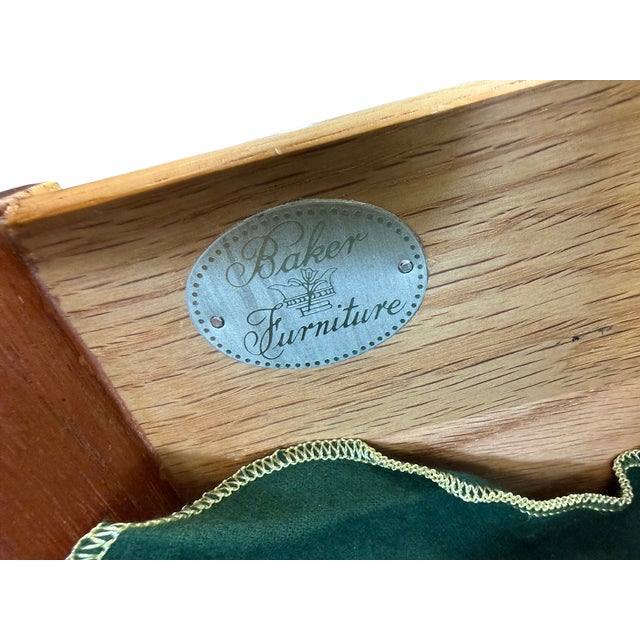 Brown Late 20th Century Baker Furniture Federal Style Inlaid Mahogany Demilune Sideboard Buffet For Sale - Image 8 of 18