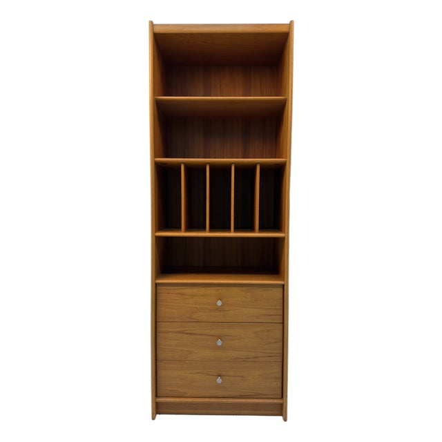 Mid-Century Modern Danish Teak Bookcase With Drawers For Sale