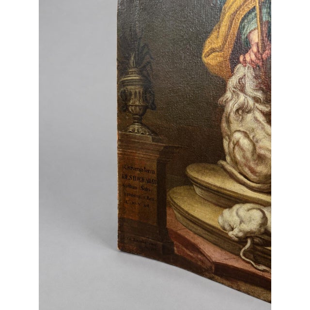 18th Century Johann Georg Tompke Attributed Solomon and Queen of Sheba Oil Painting C. 1766 For Sale - Image 5 of 15