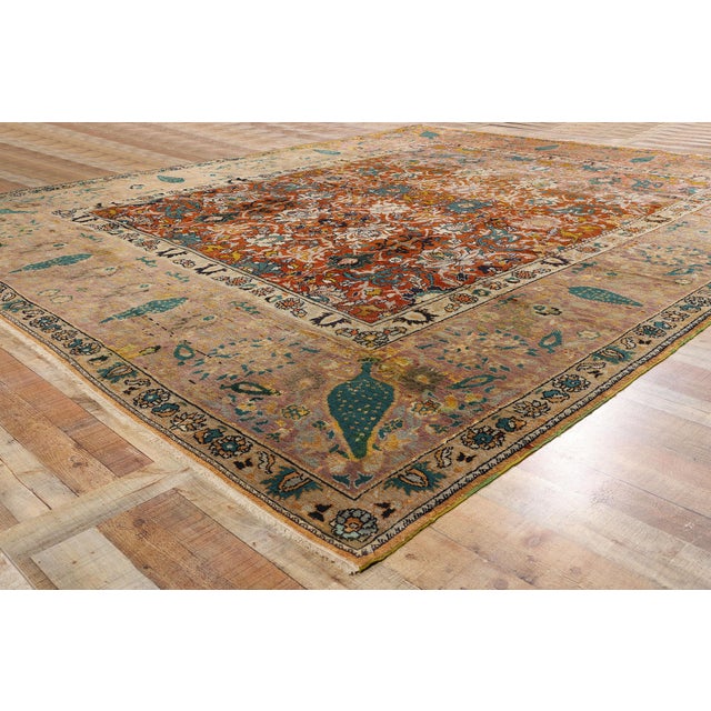 Textile Late 19th Century Persian Sultanabad Rug, 11'04 X 13'06 For Sale - Image 7 of 9