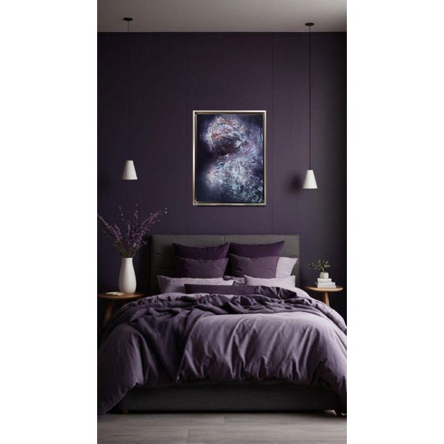 Textile Ovidiu Kloska, Angel Waiting, Acrylic on Canvas For Sale - Image 7 of 8