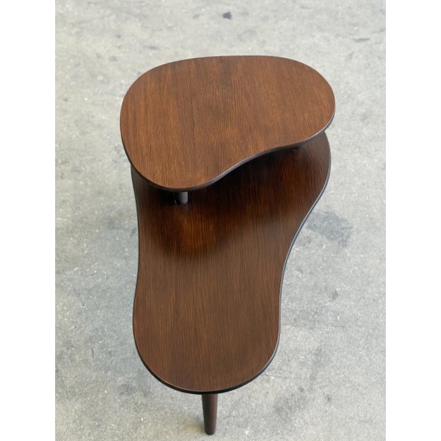 Brown Vintage Oak Two-Tier Side Table For Sale - Image 8 of 9