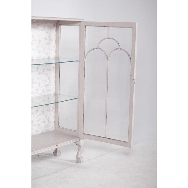 Portuguese White Painted Showcase Cabinet, 1920s For Sale - Image 6 of 14