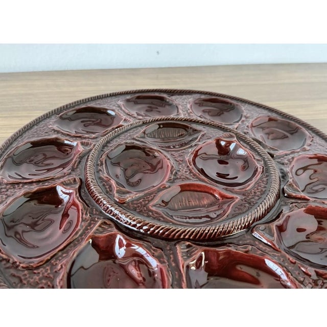 French Majolica Oyster Plate St. Clement France, 1970s For Sale - Image 4 of 7