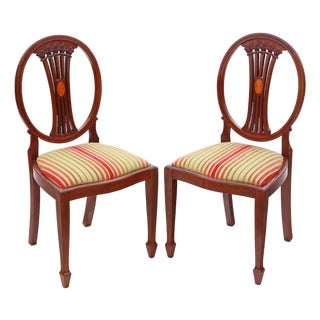 Antique Georgian Dining Chairs in Mahogany, 1910, Set of 2 For Sale