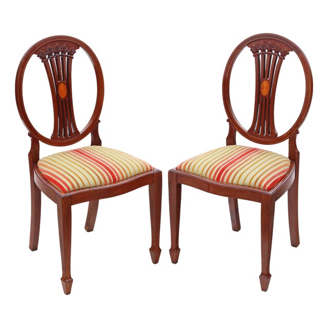 Antique Georgian Dining Chairs in Mahogany, 1910, Set of 2 For Sale