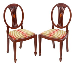 Antique Georgian Dining Chairs in Mahogany, 1910, Set of 2