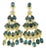 Bochic “Capri” Vintage Citrine & White Topaz Earrings Set In 18K Gold & Silver For Sale