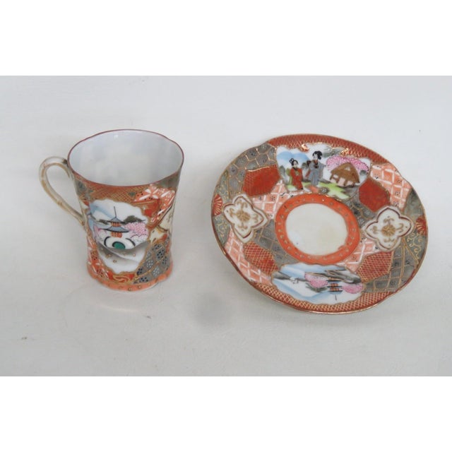 This lovely Cup and Saucer 2pc Set is made of porcelain, This beautiful pair is marked as having been made and hand...
