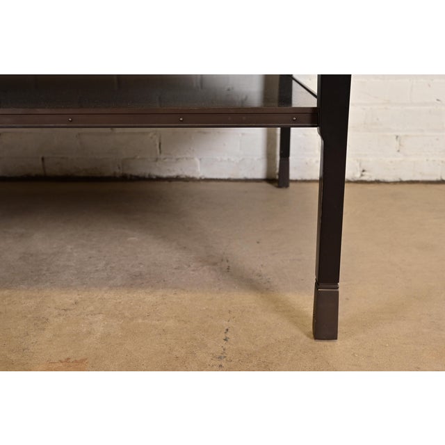 Brown Bill Sofield for Baker Furniture Modern Mahogany Raku Top Coffee Table or Cocktail Table For Sale - Image 8 of 11