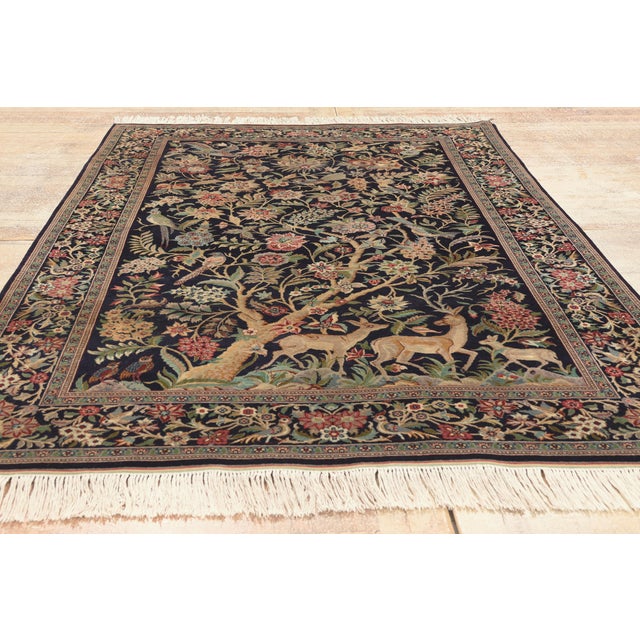 Vintage Persian Tabriz Rug, 04'07 X 06'11 For Sale - Image 9 of 11