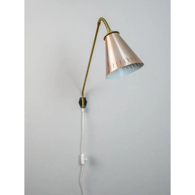 Metal Scandinavian Metal Wall Light, 1950s For Sale - Image 7 of 7